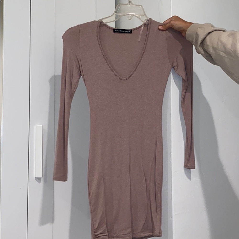 Naked Wardrobe Nude mini dress